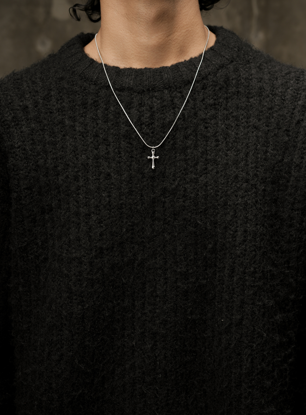 Braided Cross Pendant with Chain