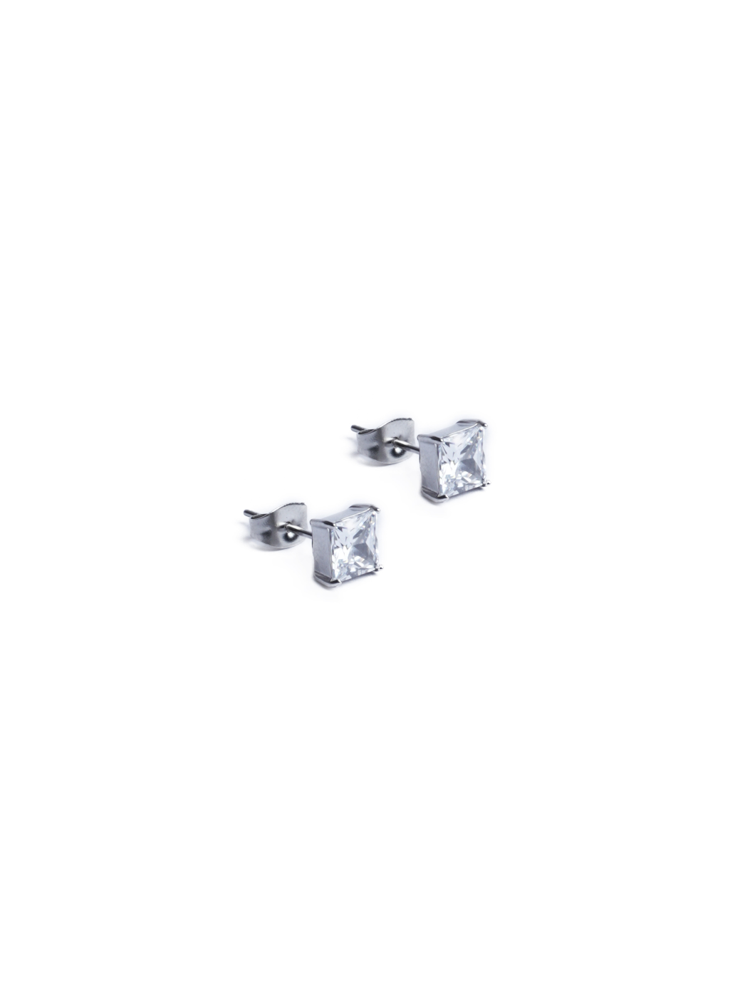 White Stone Earring (Pierced)
