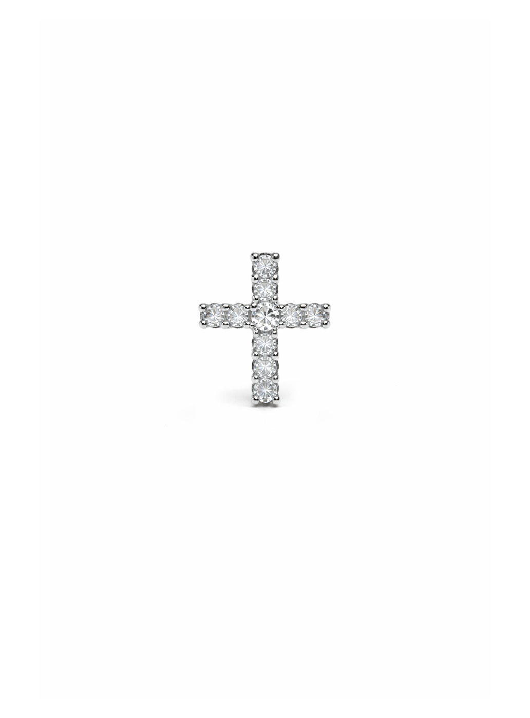 Cross CZ Stud (Pierced)