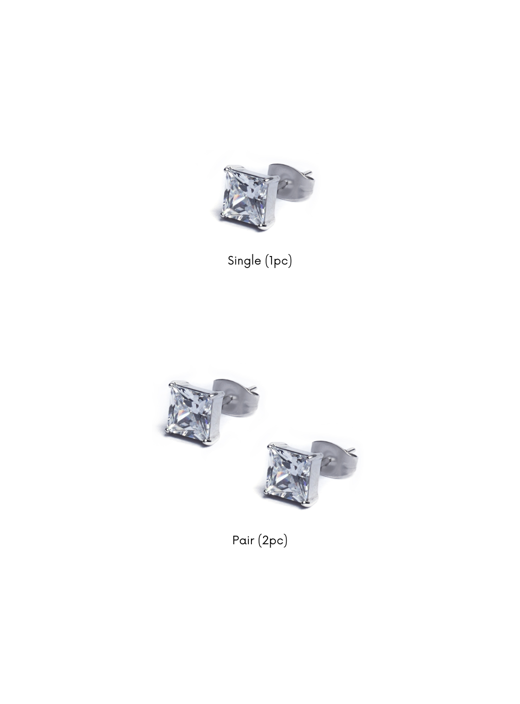 White Stone Earring (Pierced)