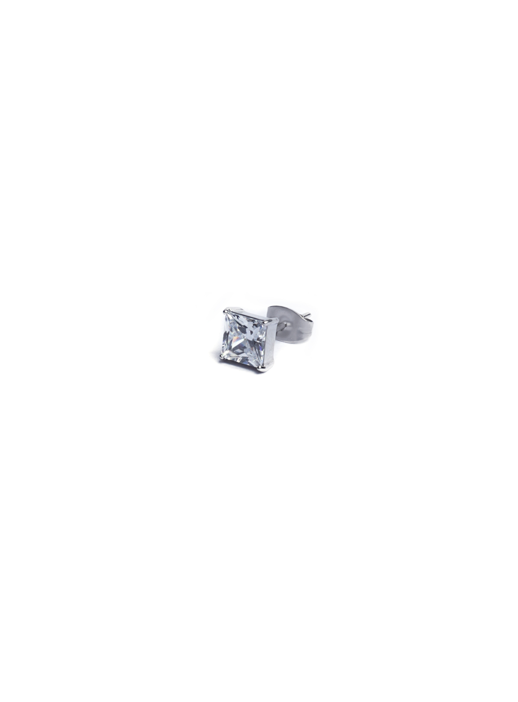White Stone Earring (Pierced)