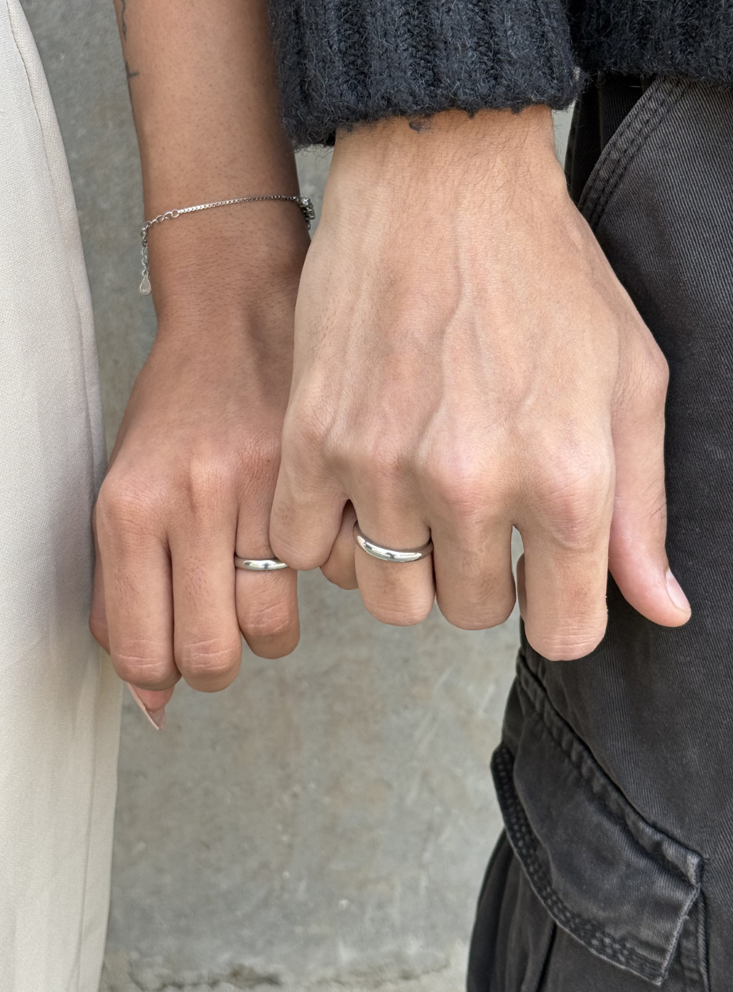 Silver Initial Promise Rings