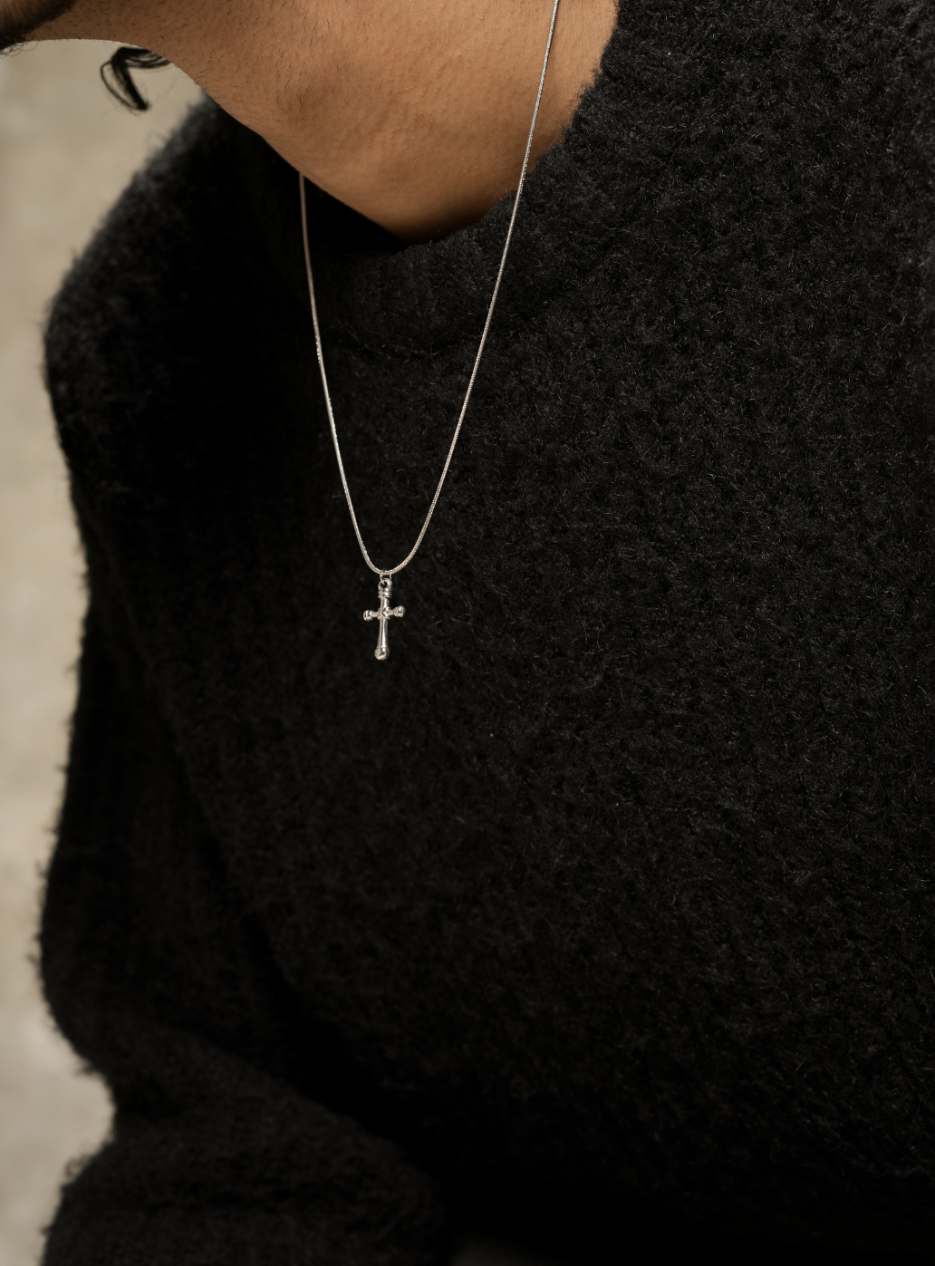 Braided Cross Pendant with Chain