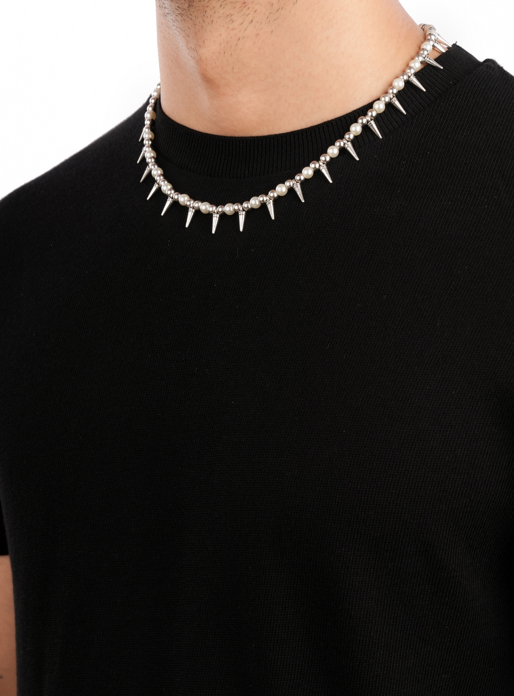 Spike Pearl Metalic Necklace