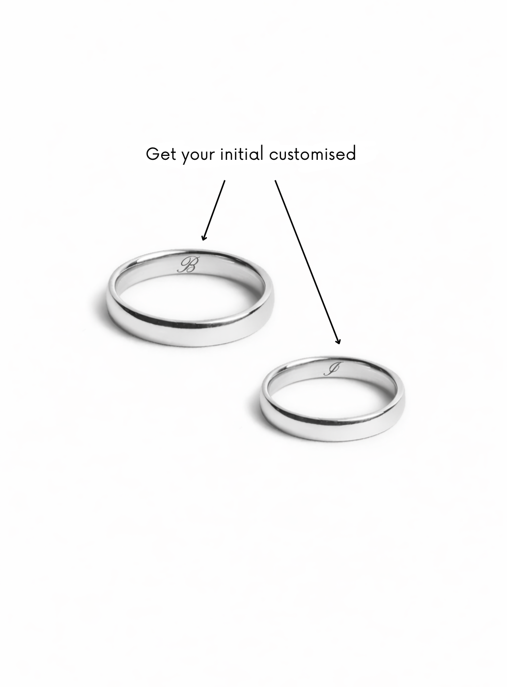 Silver Initial Promise Rings