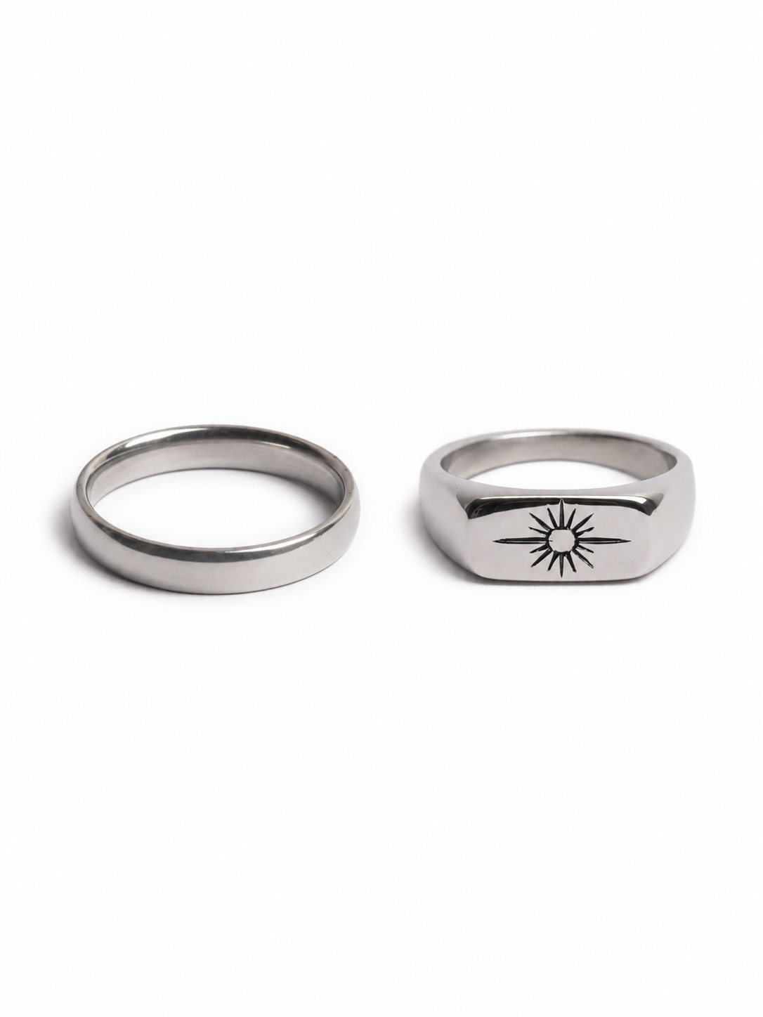 Faith in Silver - Silver Ring Band and Faith Ring