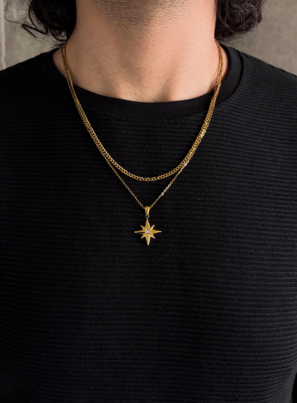 Gold Starburst Layer Necklace