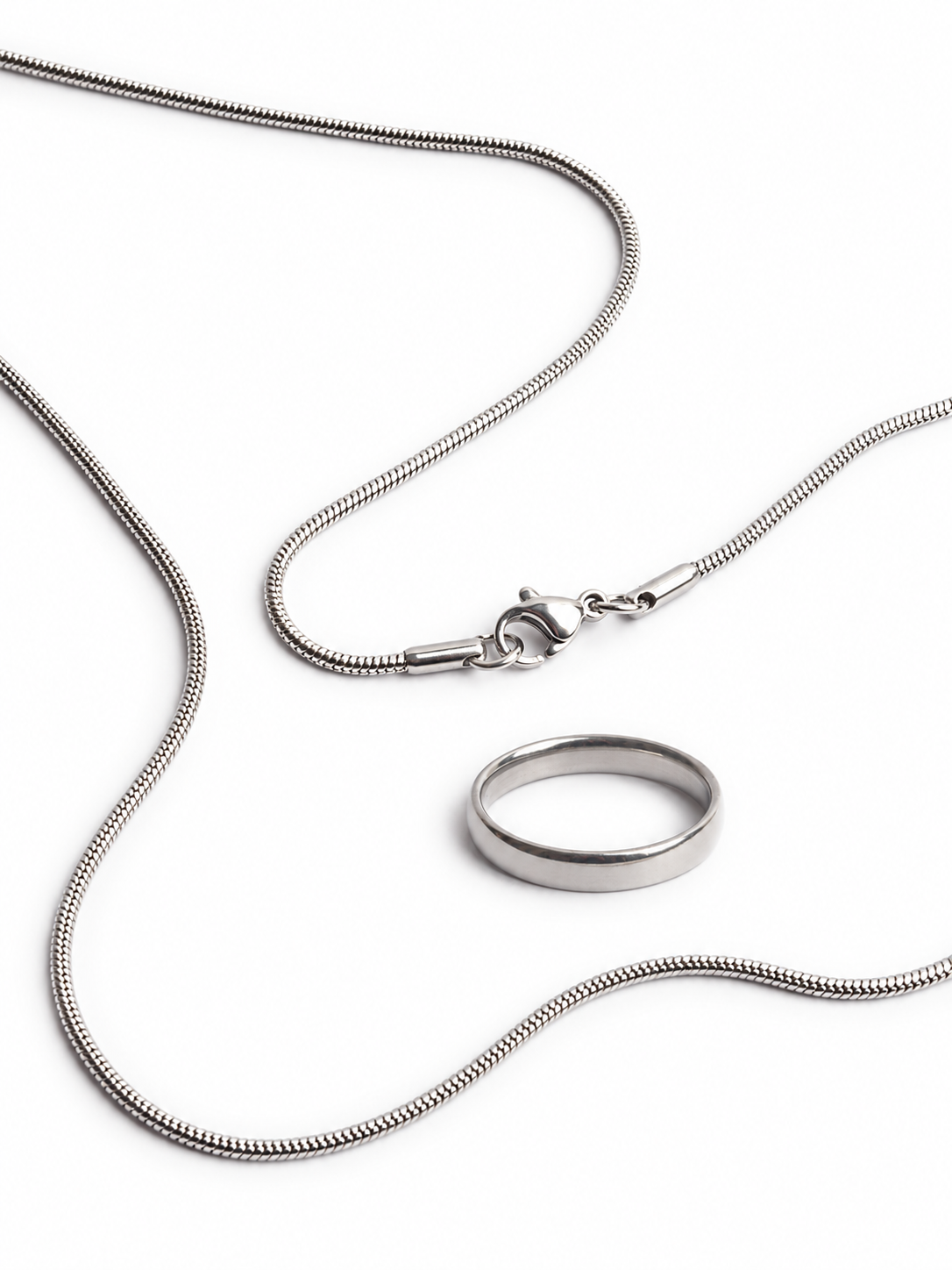Silver Essentials - 2mm Silver Chain and Silver Ring Band