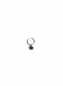 Black Bead Hoop (Sterling Silver)