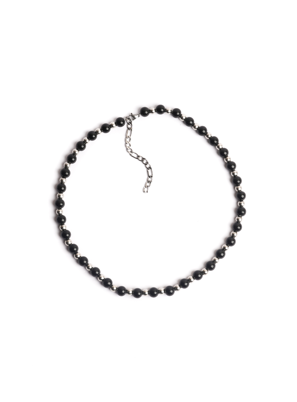 Black Metallic Beads Necklace