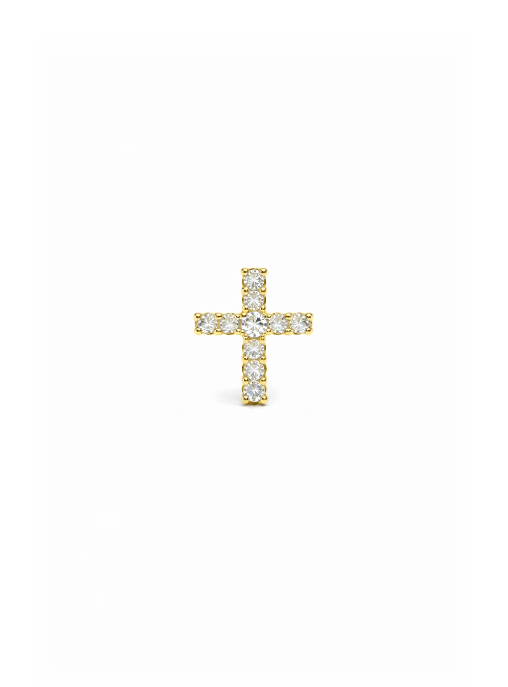 Cross CZ Stud (Pierced)