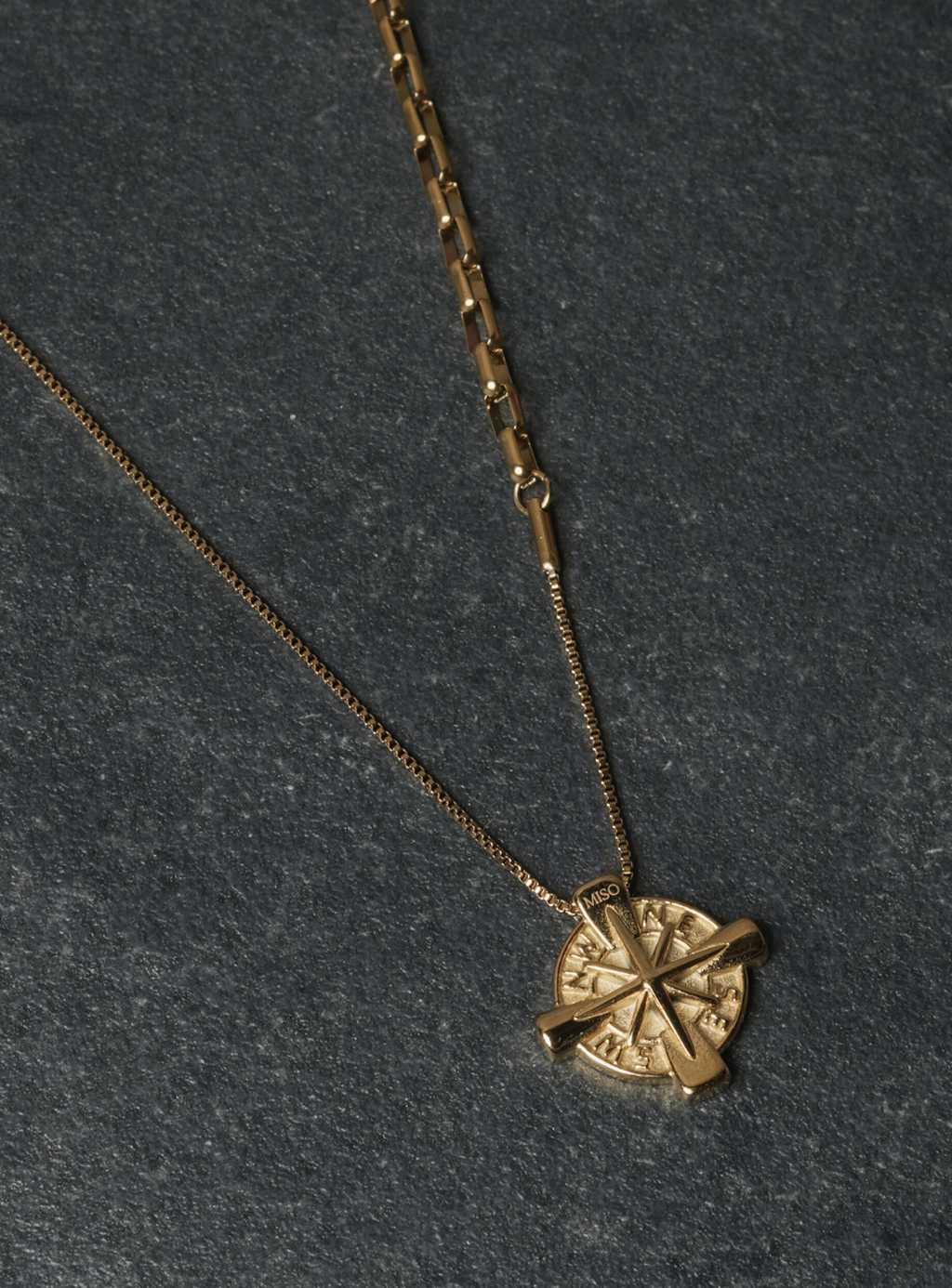 Compass Pendant with Chain (Golden) - Image 1