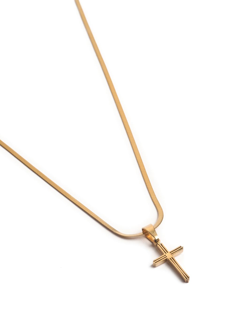 Holly Cross Pendant with Chain (Golden)