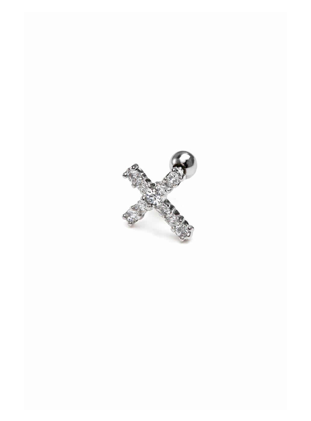 Cross CZ Stud (Pierced)