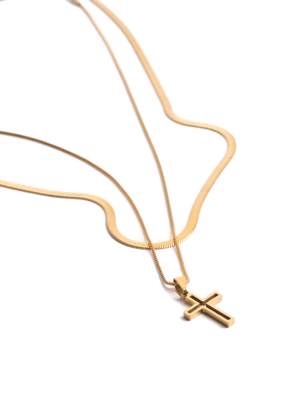 Cross Layer Necklace (Golden)