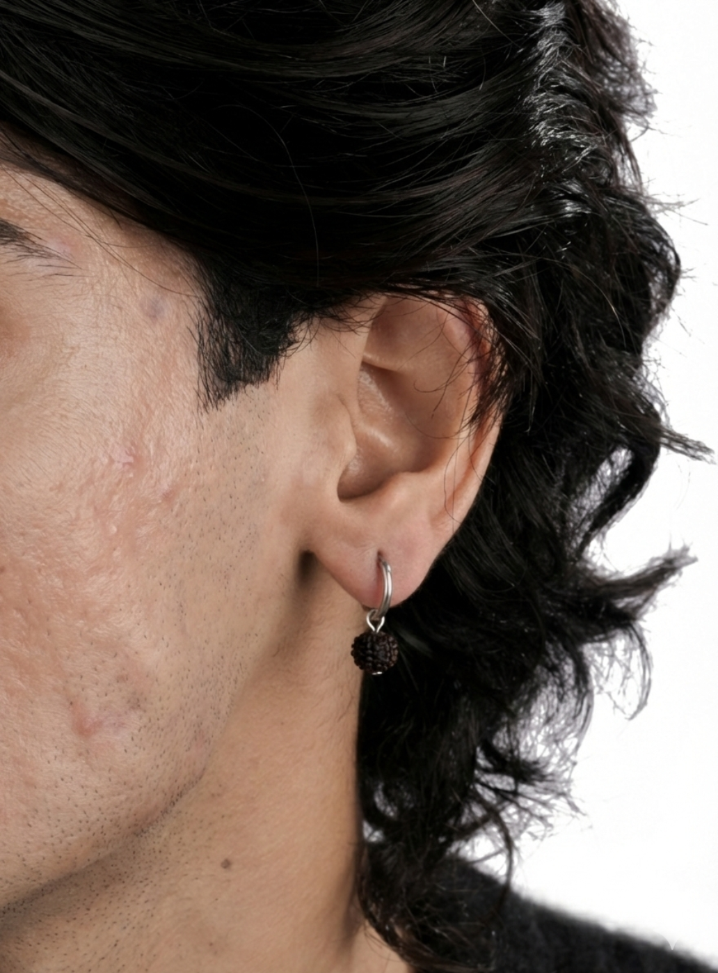 Panchmukhi Rudraksh Hoop (Sterling Silver)