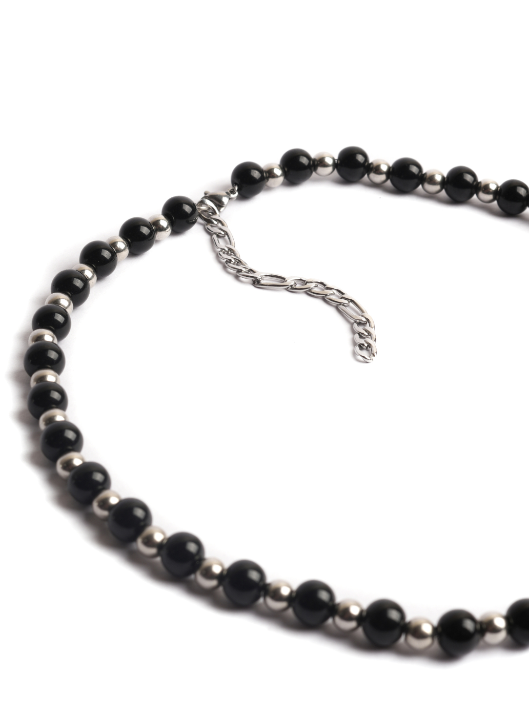 Black Metallic Beads Necklace