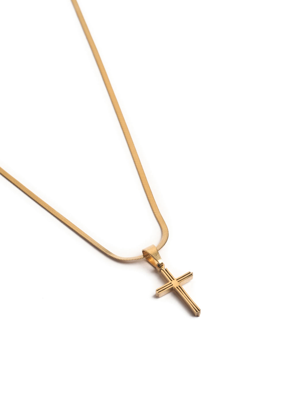 Holly Cross Pendant with Chain (Golden)