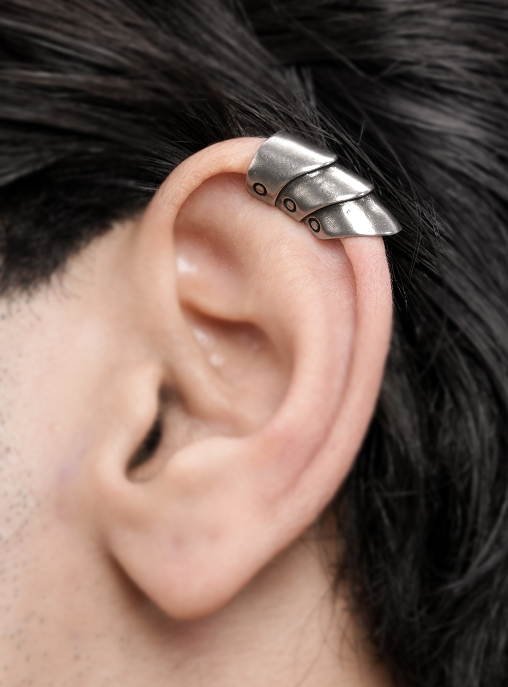 Silver Croissant Cuff - Crossed Signals