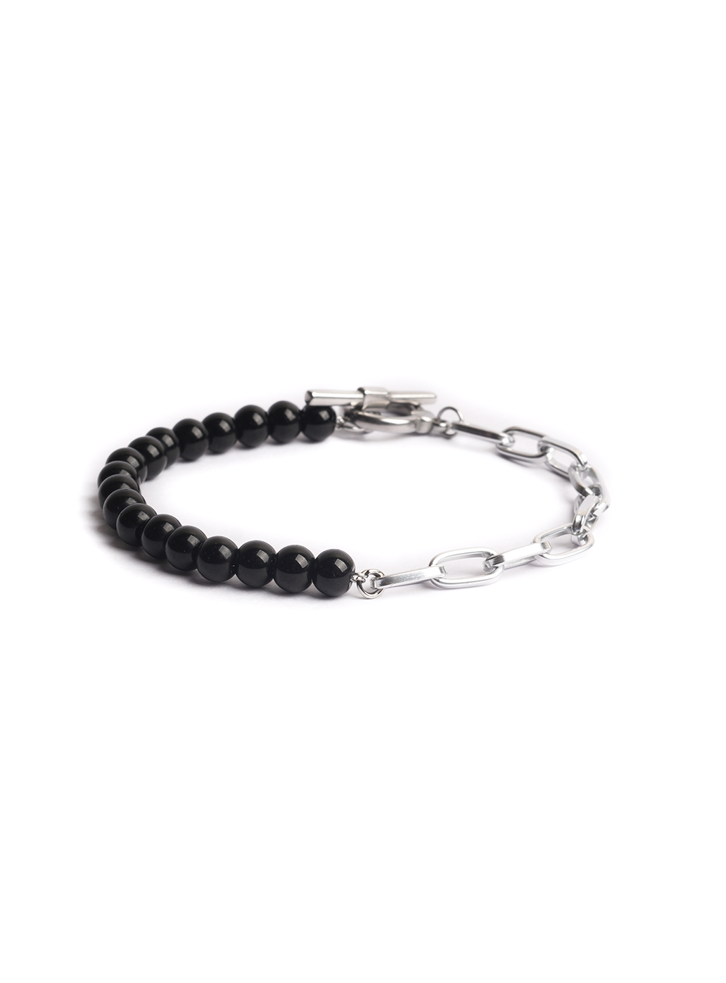 Half & Half Black beads Bracelet