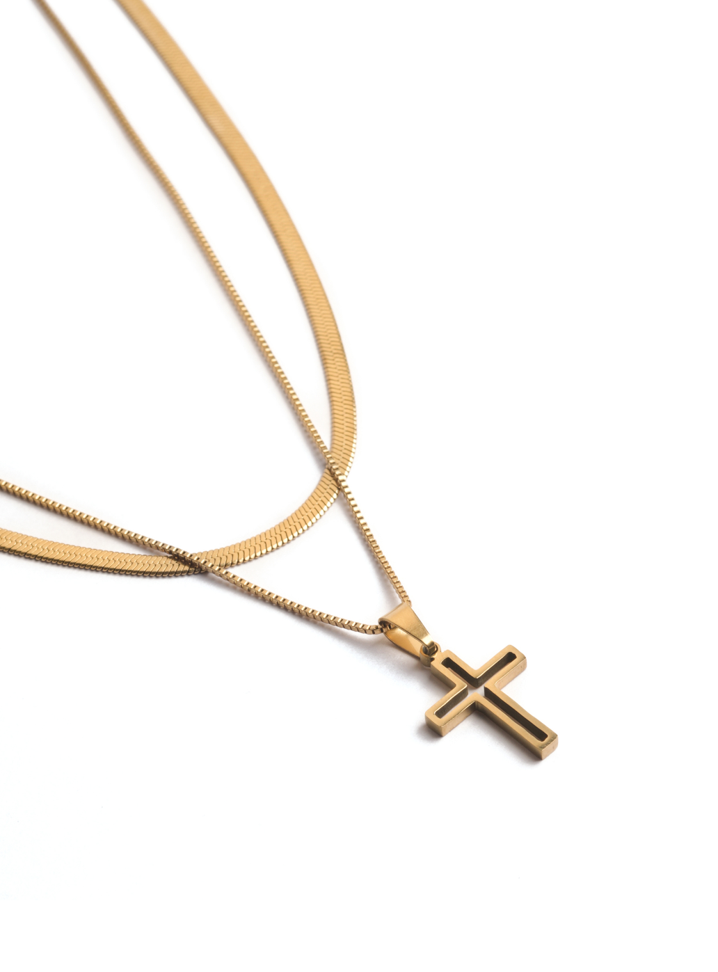 Cross Layer Necklace (Golden)