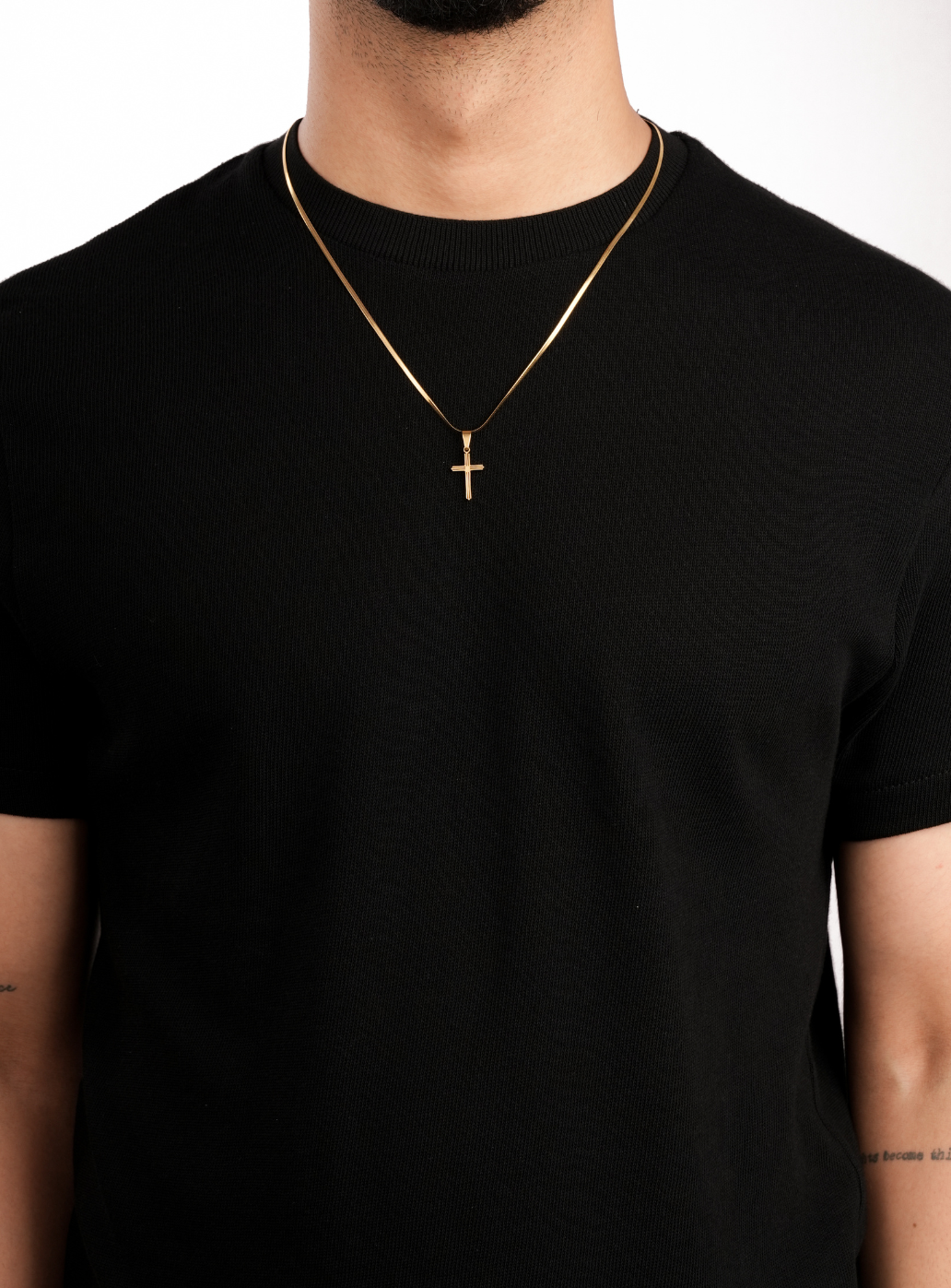 Holly Cross Pendant with Chain (Golden)