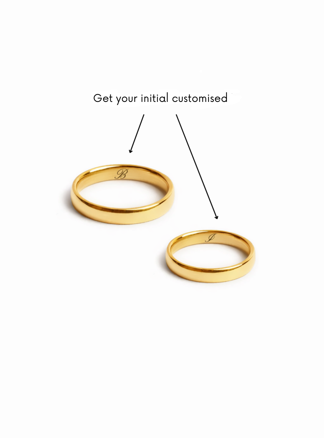 Golden Initial Promise Rings