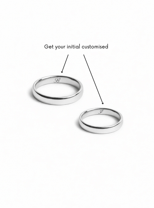 Silver Initial Promise Rings