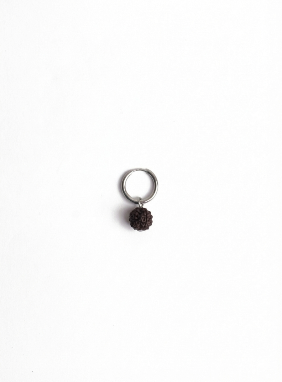 Panchmukhi Rudraksh Hoop (Sterling Silver)