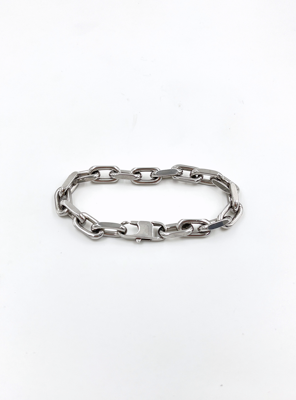 Thick Blocks Bracelet with silver-tone rectangular links, view 1