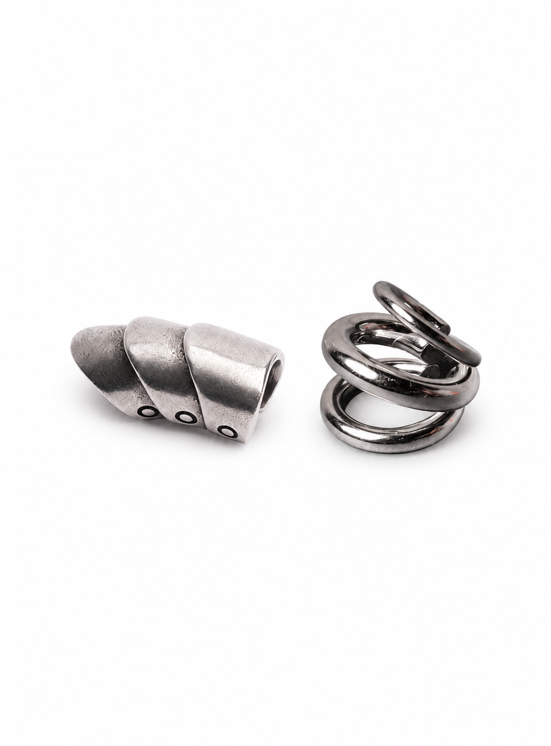 Triple Silver Stack - Silver Croissant Cuff and Tripple Cuff